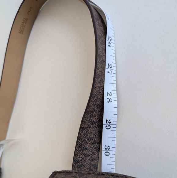 Michael Kors Belt Bag Fanny Pack Brown Signature Logo Magenta Pink Stripe S/ M - Picture 11 of 11